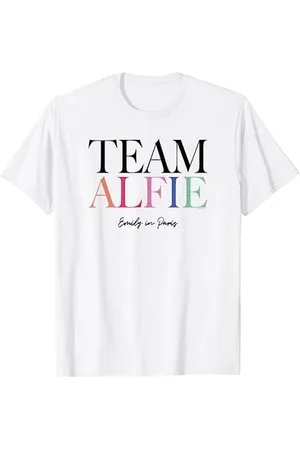 Emily in paris Team Alfie Rainbow Text Logo Maglietta