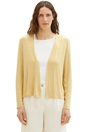 TOM TAILOR 1036778 Cardigan Estivo Basic, 31648-Fawn Beige, XL Donna
