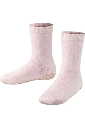 Falke Catspads K HP cotone lana con suola in gomma 1 paio, Calze da casa Unisex - Bambini, Rosa (Powder Rose 8900), 23-26
