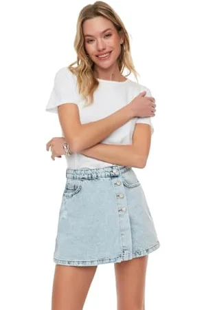 Trendyol Pantaloncini da Donna con Gamba Dritta a Vita Normale, , 66