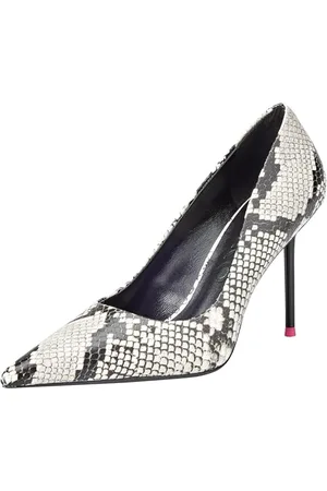 Pinko Chopin Decollete Pelle Stampa, Scarpe Donna, ZB2_Nero/Avorio, 37 EU