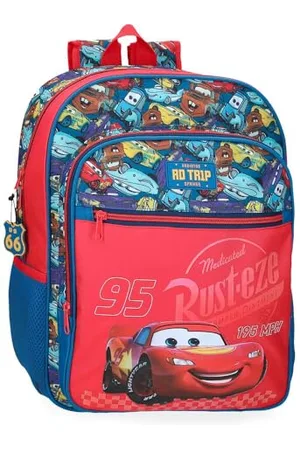 Disney Joumma Bags, Cars RD Trip, Zaino scolastico, realizzato in poliestere, spalline larghe, ergonomiche e imbottite, leggero e pratico per offrire un maggiore comfort, maniglia superiore per