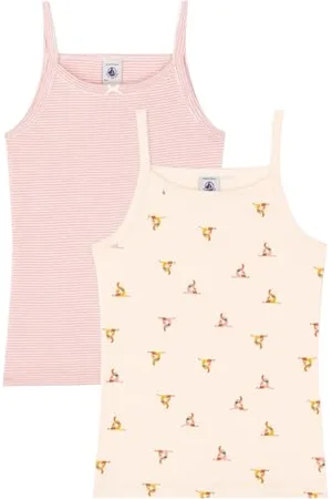 Petit Bateau A0A43 Camicie Bretelle, , 6 Anni (Pacco da 2) Bambine e Ragazze