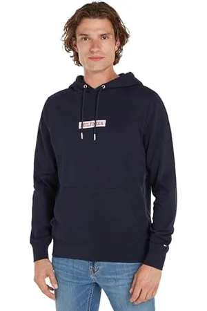 Tommy Hilfiger MONOTYPE Box Hoody MW0MW34379 Felpe con Cappuccio, (Desert Sky), 3XL Uomo