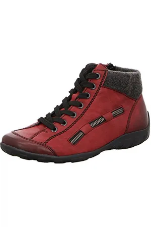 Rieker L6543, Scarpe da Ginnastica Alte Donna, Rosso (Wine/Anthrazit), 40 EU