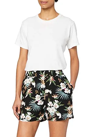 Urban classics Pantaloncini Donna Sportivi con Motivi Floreali in Viscosa, Senza Cerniere, S