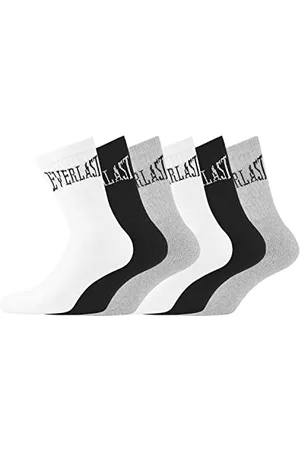 Everlast Calzini Uomo sportivo morbido, set di 6 Calze Uomo Lunghe, vestibilità perfetta e Traspirante, Nero, Bianchi, Taglie 43/46