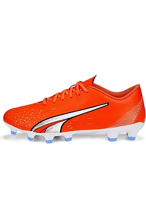 PUMA Play Fg/AG Wn, Scarpe da Calcio Donna, Ultra Arancia Bianca Blu Glimmer, 36 EU