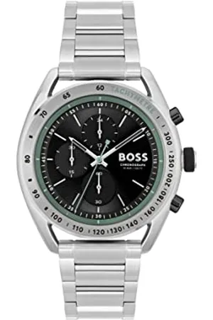 HUGO BOSS Orologio con Cronografo al Quarzo da Uomo Collezione CENTER COURT con Cinturino in Acciaio Inossidabile Argentato - 1514023