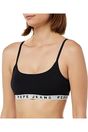 Pepe Jeans Logo Str Brlt, Reggiseno Donna, (Black),S