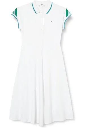 Tommy Hilfiger Abito a Polo Donna Lunghezza al Ginocchio, (Th Optic White), 3XL