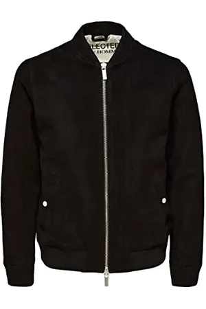 SELECTED SLHARCHIVE Bomber Suede Jkt W Noos Giacca in camoscio, Black, M Uomini