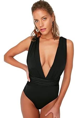 Trendyol Deep V Decollted Costume da Bagno Intero, , 48 Donna