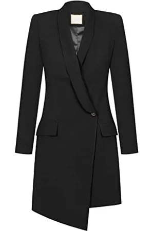 Swing Blanca | | XS Altalena Moda Donna Elegante Lavoro | tubini Festivo | Vestito da Festa | Abiti da Cocktail | Mini Sera | Abito a Maniche Lunghe | Scollo a V | Breve | Nero | 34