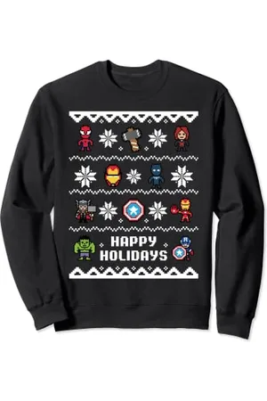 Marvel Avengers Christmas Sweater Happy Holidays Felpa