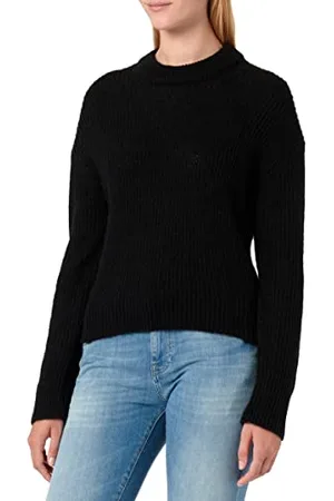 JJXX JXEMBER Fluffy Crew Neck Knit Noos Maglione Lavorato a Maglia, Black, M da Donna