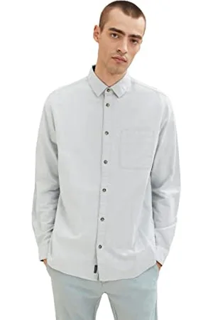 TOM TAILOR Camicia con Tasca sul Petto, Uomo, (Light Ice Blue Chambray 30776), XL