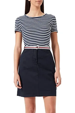 Tommy Hilfiger CO Tencel Chino Short Skirt Gonna Bambina, , 46 Donna