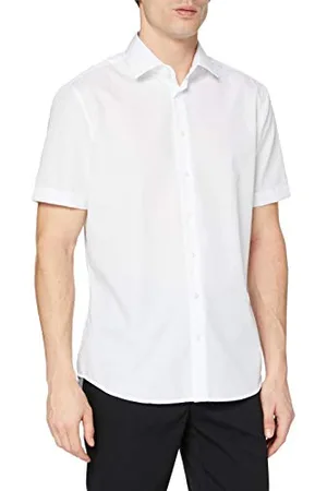 Seidensticker Uomo CRAIG 1/2 Camicia manica corta Slim Fit, (Weiss 1), 42