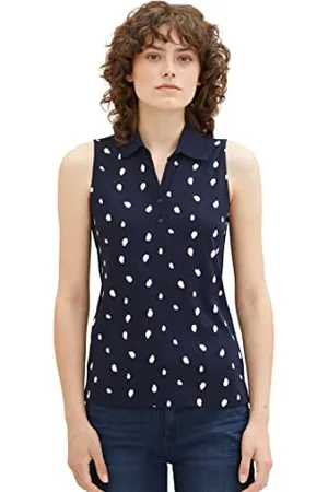 TOM TAILOR 1037379 Polo, 32674-Navy Offwhite DOT Design, XXL Donna