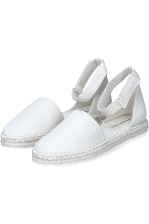 Calvin Klein Jeans Donna Espadrillas Ankle Scarpe in Tela, Bianco (Creamy White/Bright White), 40