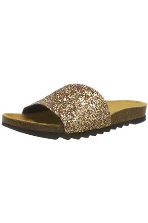 THE WHITE BRAND Bio Glitter, Sandali Punta Aperta Donna, Oro (Gold Gold), 37 EU