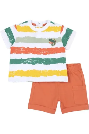 chicco Completo Neonato con T-shirt e Pantaloncini Corti, con Apertura sulla Schiena con Bottoncini, con Grafiche Moderne e alla Moda, in Cotone, Lavabile in Lavatrice, 0-24 Mesi, Designed in Italy