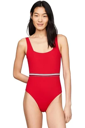 Tommy Hilfiger Costume da Bagno Donna One Piece Scollatura sulla Schiena, (Primary Red), XL