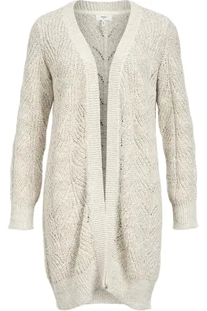 Object NOS Objnova Stella L/s Knit Cardigan Noos, (Humus Detail: Melange), 40 (Taglia Unica: X-Small) Donna