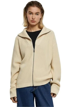 Urban classics Ladies Knitted Zip Cardigan Maglione, , XL Donna