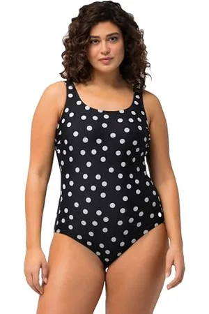 Ulla Popken Badeanzug Alice, Kleine Punkte Costume Intero, , 54-56 Donna