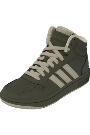 adidas Hoops Mid 3.0 Shoes Kids, Scarpe Unisex-Adulto, Night Cargo/Clay Brown/Core Black, 35.5 EU