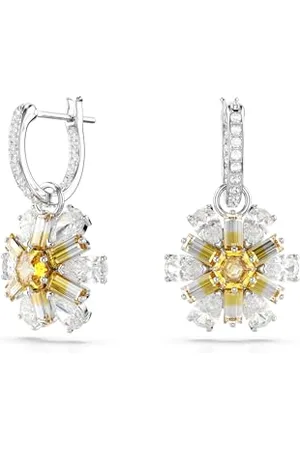 Swarovski Orecchini pendenti Idyllia, Fiore, Gialli, Placcato rodio