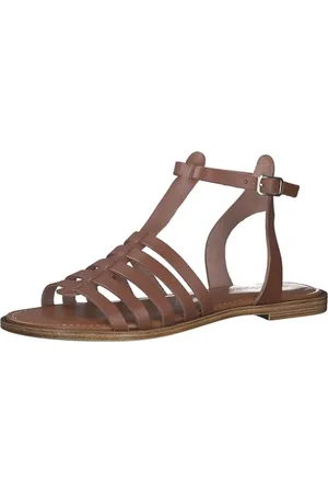 Marco Tozzi Sandali Donna Bassi alla Schiava in Pelle, (Cognac), 41 EU