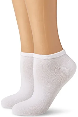 Camano 3318 Calzini alla Caviglia, (White 0001), 35-38 (Pacco da 2) Donna