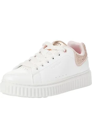 Skechers Street Girls, Sneaker, White Synthetic/Rose Trim, 37.5 EU