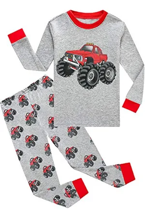 CM-Kid 2-Pack Neonato Autunno Inverno Pigiama Manica Lunga Pigiama Bambino Auto Cotone t-Shirt Pantaloni Set (2-3 Anni)