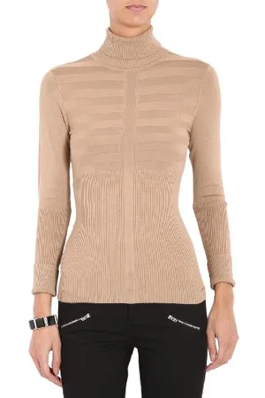 Morgan Pull Fin col roulé MENTOS Pullover Sweater, (Brown-Marron (Camel), L Women