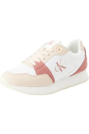 Calvin Klein Jeans Runner Low Lace Mix ML BTW YW0YW01436, Sneaker da Corsa Donna, Bianco (Bright White/Whisper Pink), 39 EU