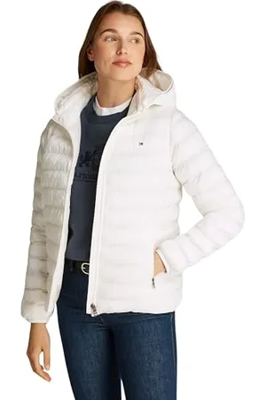 Tommy Hilfiger Giacca Donna Padded Global Stripe Jacket Giacca da Mezza Stagione, Beige (Ancient White), XXS