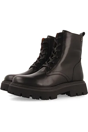 Gioseppo Stivali Neri in Pelle Stile Militare da Donna cardross