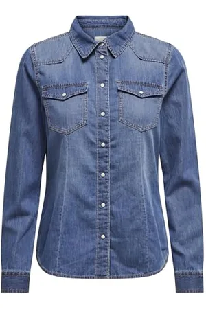ONLY ONLALEXA L/S DNM Shirt FS Noos Camicia da Donna, Medium Blue Denim, XS