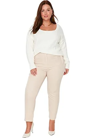 Trendyol Pantaloni da Donna a Vita Alta Sigaretta Taglie Forti, , 44