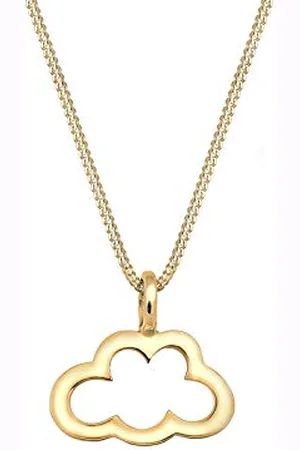 Elli Collana da donna in argento 925, con motivo nuvoloso, placcata , lunghezza 45 cm