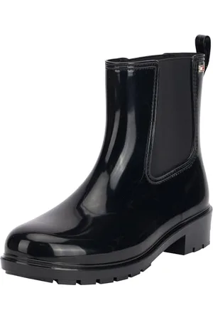 Tommy Hilfiger Donna Stivali in Gomma Flag Rainboot Antiscivolo, (Black), 36