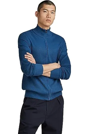 G-Star Uomo 3D Biker zip thru knit, (ballpen blue/rank blue D23523-C259-G157), M