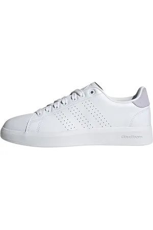 adidas Advantage Premium Leather Shoes, Scarpe Donna, Cloud White/Cloud White/Silver Dawn, 41 1/3 EU