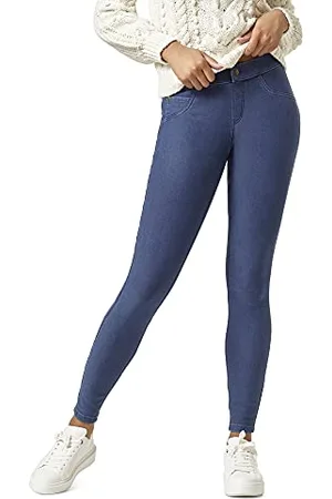 HUE Legging in Denim Foderato in Pile Ultra Morbido Calzetteria, Lavaggio Medio, S Donna