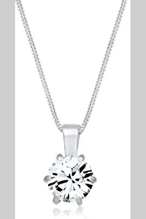 Elli Collana Donne Corazza Solitario Scintillante con Cristallo in Sterlino 925