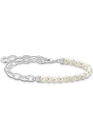 Thomas Sabo A2098-082-14-L19 - Bracciale da donna in argento sterling 925, lunghezza 19 cm, con perle d